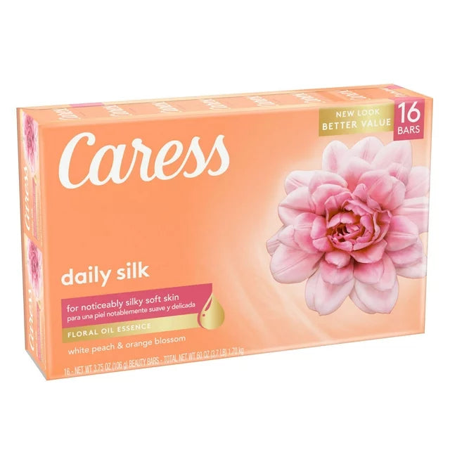 Caress Beauty Bar Soap Daily Silk 3.75 Ounce (16 Count)
