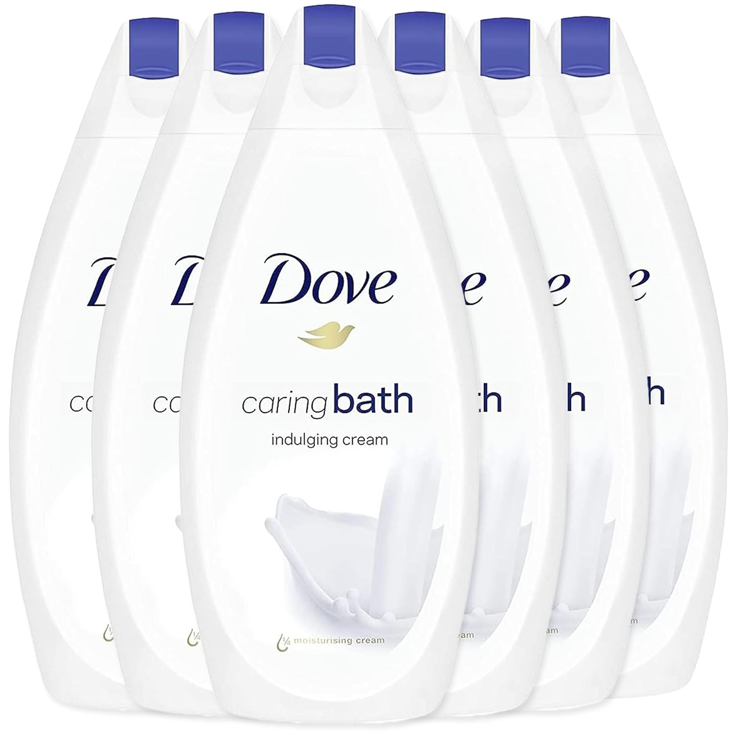 Dove Caring Bath Body Wash, Indulging Cream 500ml Pack of 6