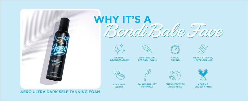 Bondi Sands Aero Self Tanning Foam Lightweight + Fast-Drying Aerosol Formula Gives Skin a Hydrated, Long-Lasting Bronzed Glow  7.61 fl oz
