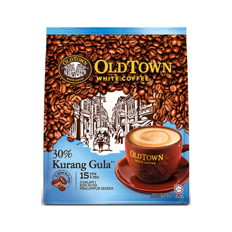 Old Town White Coffee Instant Sticks, 30% Less Sugar, 15 Sticks  ***SHORT EXPIRTATION OR EXPIRED***