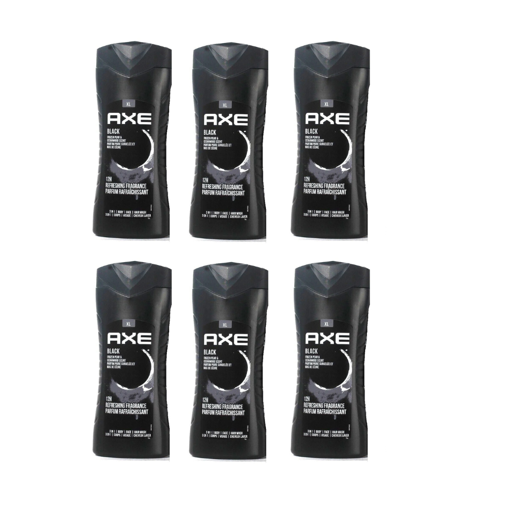 AXE XL 3 in 1 Body Wash Black 13.5oz/400ml - Pack of 6