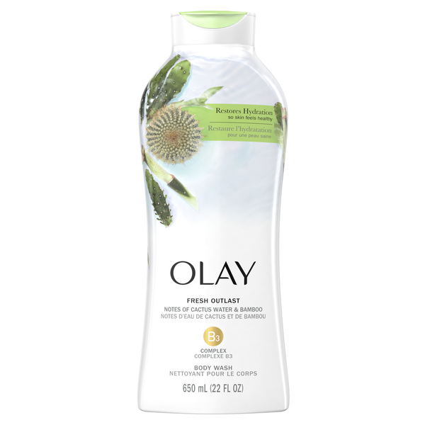Olay Fresh Outlast Shower Gel Notes Of Cactus Water & Bamboo, 22 fl oz