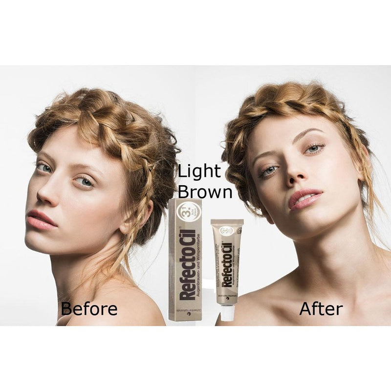 RefectoCil Eyelash & Eyebrow Cream Hair Dye 3.1 Light Brown 0.5 oz