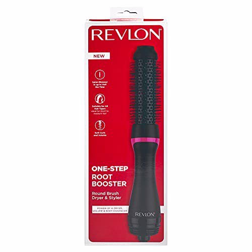 Revlon One Step Root Booster Round Brush Dryer and Hair Styler, Fight Frizz and Add Volume, (1-1/2 in)