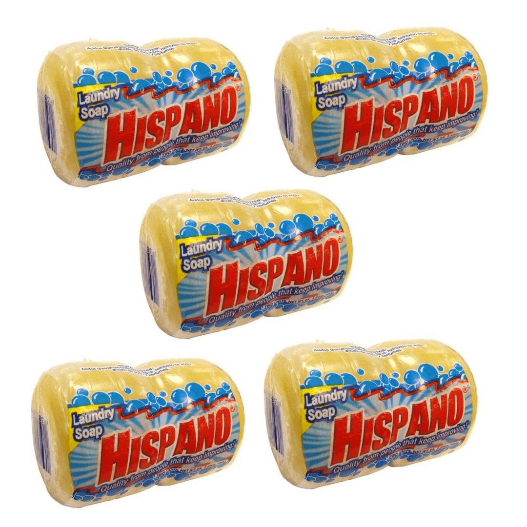 Hispano Laundry Soap Round 5 35oz 5 Double Packs Total 10 Bars