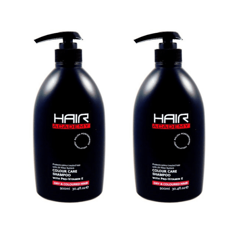Hair Academy Colour Care Shampoo For Dry And Coloured Hair With Pump 30.4oz/900ml - Pack of 2