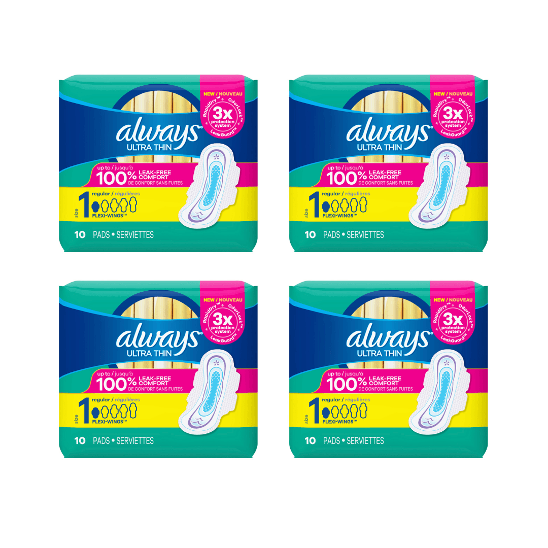 Always Ultra Thin Pads Size 1 Regular Absorbency Unscented With Wings
