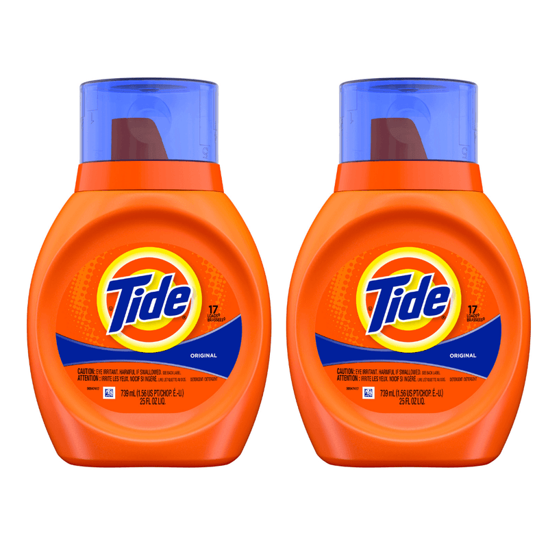 Tide Liquid Laundry Detergent, Original 25oz (Pack of 2)