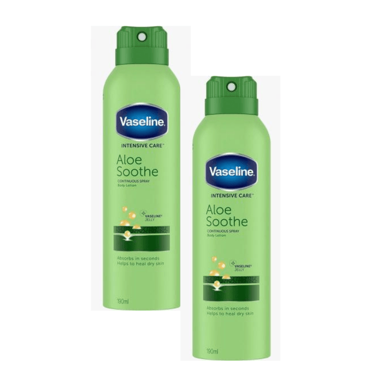 Vaseline Intensive Care Spray Lotion Aloe Soothe 190ml - Pack of 2