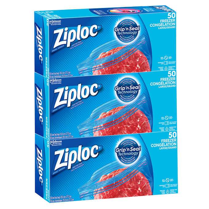 Ziploc Large Freezer Bags 3 packs of 50