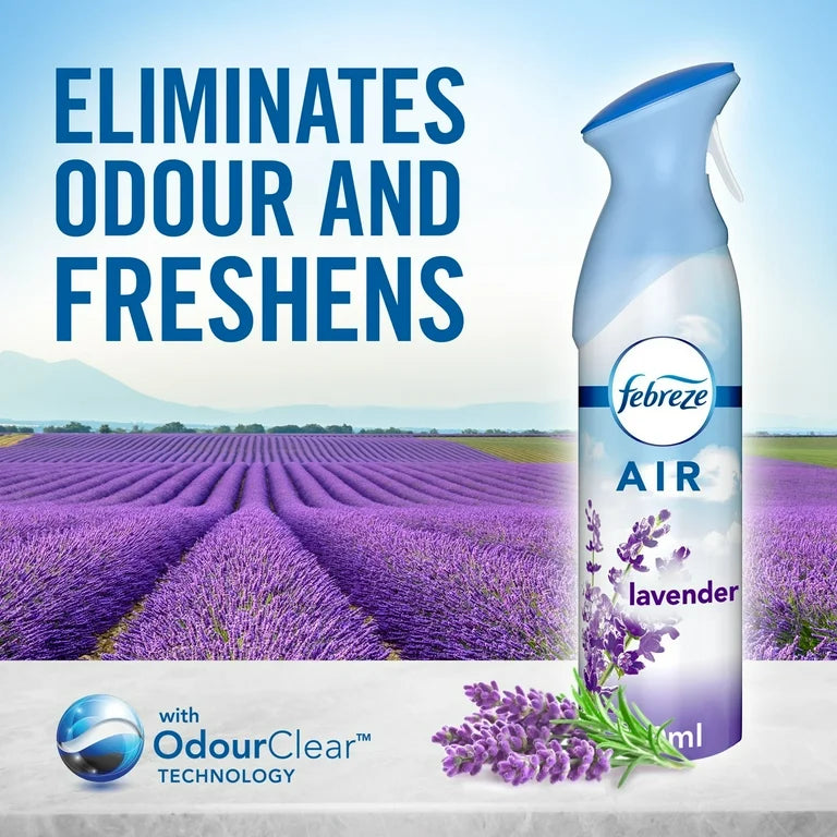 Febreze Air Freshener Spray Lavender 185ml - Pack of 8