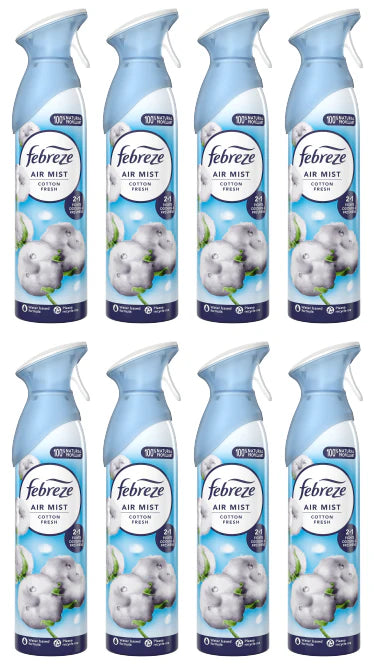 Febreze Air Freshener Cotton Fresh, 185ml -Pack of 8