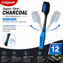 Colgate Super Flexi Charcoal Toothbrush (Medium) - Pack of 12