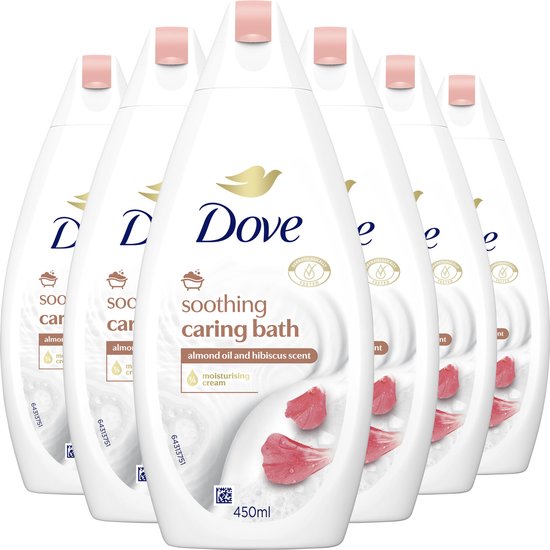Dove Body Wash Soothing Caring Bath With Almond oil & Hibiscus Scent -Pack of 6