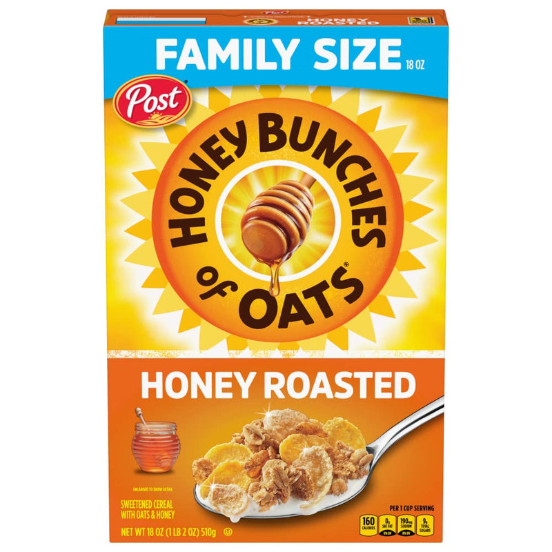 Post Honey Bunches of Oats Cereal, Honey Roasted, 18oz