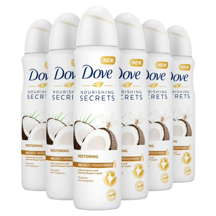 Dove Nourishing Secrets Coconut Jasmine  Spray, 150ml -Pack of 6