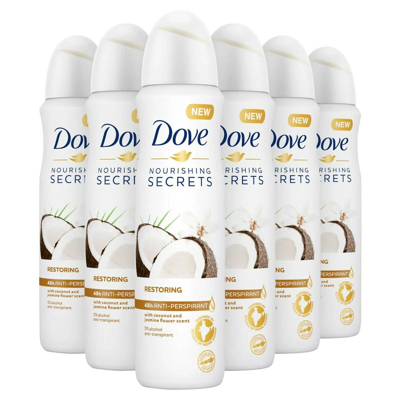 Dove Women Restoring Ritual Deodorant Antiperspirant Spray 250ml -Pack of 6