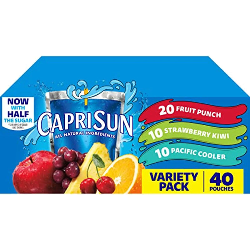 Capri Sun Coolers Variety Pack Ready-To-Drink Juice (40 Pouches, 4 Boxes Of 10)