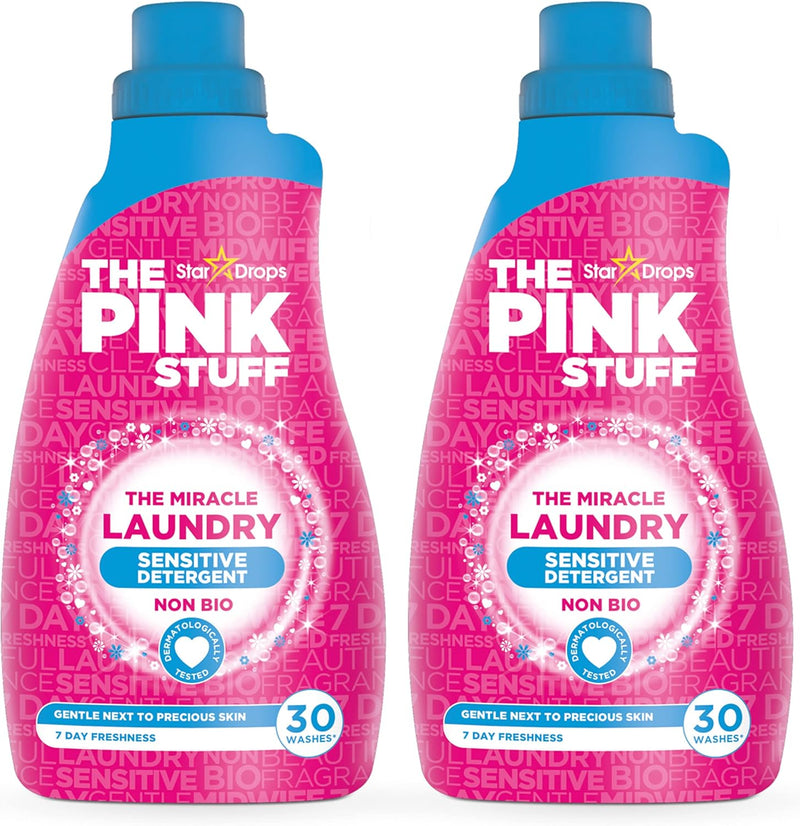 The Pink Stuff The Miracle Laundry Detergent Sensitive Non Bio Liquid 32oz - Pack of 2