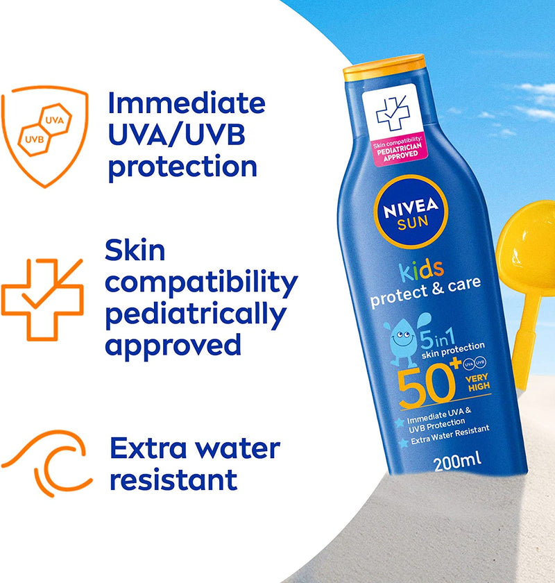Nivea Sun Kids Protect & Care Lotion 5in1 Skin Protection SPF 50+ 200ml