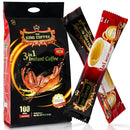 TNI King Coffee 3 in 1 Instant Vietnamese Coffee, 100 Single Serve Packets - Individual Pocket Size Sachet Sticks - Blended with Coffee, Cream Powder and Sugar - Bulk Size Pack