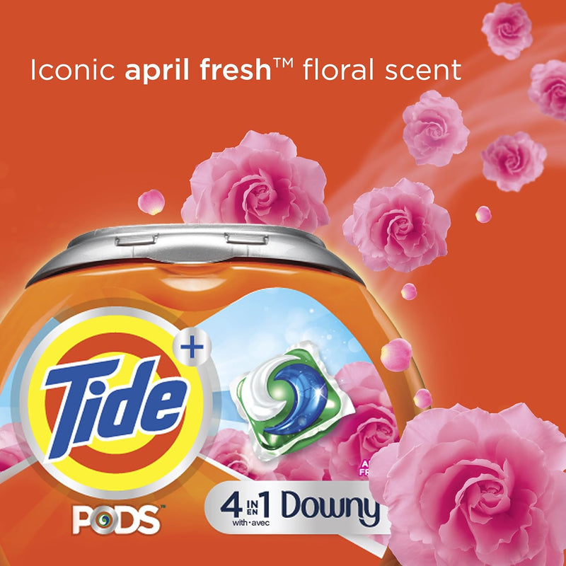 Tide Pods Liquid Laundry Detergent With Downy, April Fresh - 104 Pacs