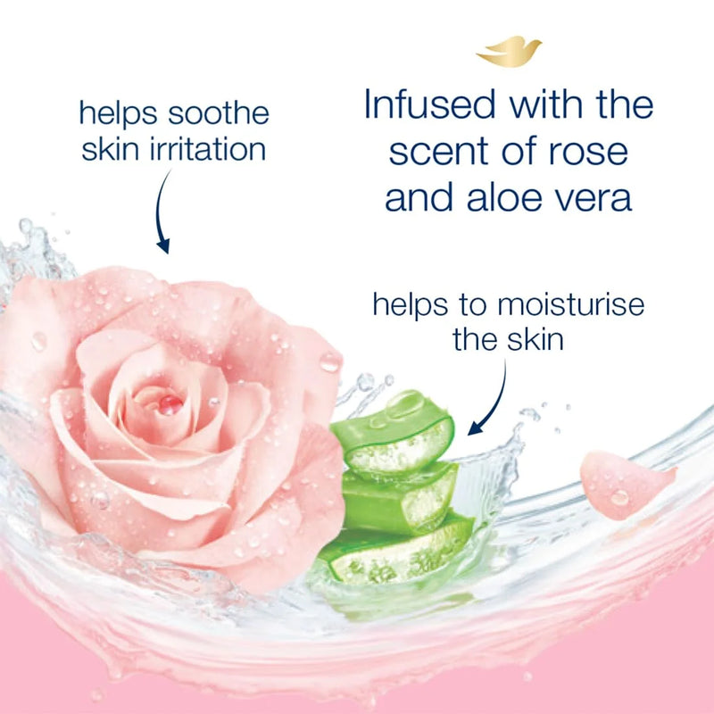 Dove Body Wash Rose Soothing Aloe Vera Scent 33.8oz/1LT - Pack of 2