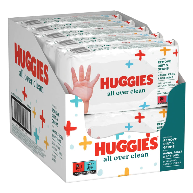 Huggies All Over Clean Baby Wipes 56 Count (Pack of 10) 560 Wipes Total