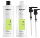 Nioxin System 2 Cleanser Shampoo & Scalp Therapy Conditioner 33.8oz + Pumps