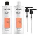 Nioxin System 4 Cleanser Shampoo & Scalp Therapy Conditioner 33.8oz + Pumps