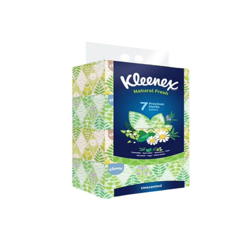 Kleenex Natural Fresh Unscented 2 Ply 80 Sheets Per Box - Pack of 4