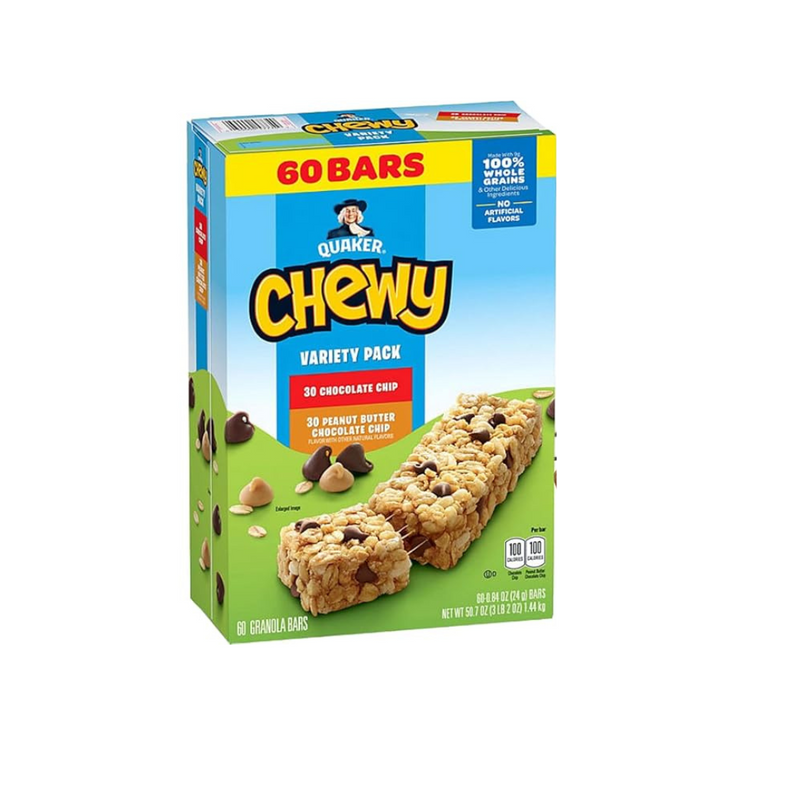 Quaker Chewy Granola Bars Variety Pack, 60 ct.