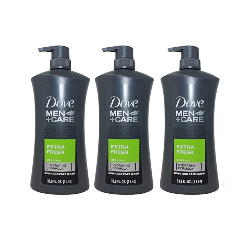 Dove Men Care Extra Fresh Body & Face Wash 1L - Pack of 3