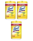 Lysol Disinfecting Wipes Citrus&Agrumes 110wipes Total 330 Wipes -Pack of 3
