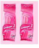 Laser 2 Lady disposable Shaving Razor 10 pieces -Pack of 2