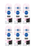 Nivea Black & White Invisible Anti-Perspirant Deodorant Roll On 50ml - Pack of 6 (Women)