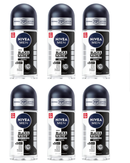 Nivea Men, Black & White, Invisible Original, 48 Hours Antiperspirant Deodorant Roll on 50ml -Pack of 6