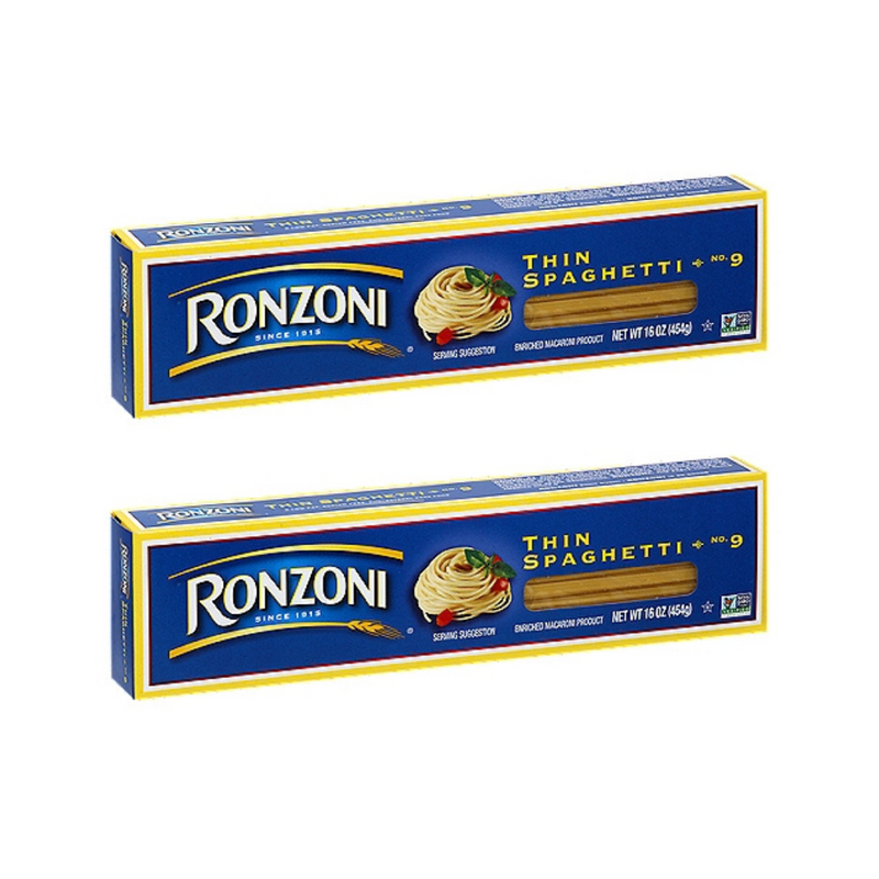 Ronzoni Thin Spaghetti No.9, 16oz - Pack 2