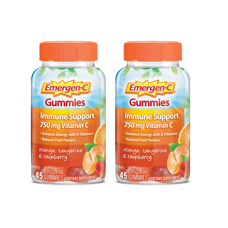 Emergen-C Adult Vitamin C Immunity Supplement Gummies, Fruit Flavors, 45ct - Pack of 2