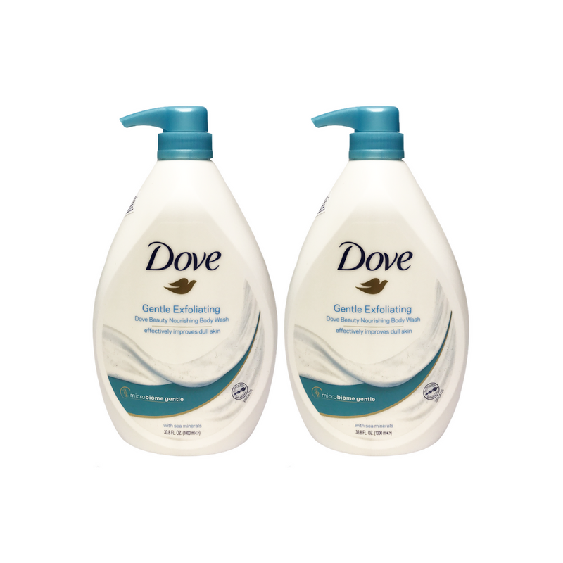 Dove Body Wash Gentle Exfoliating  33.8oz/1LT - Pack of 2