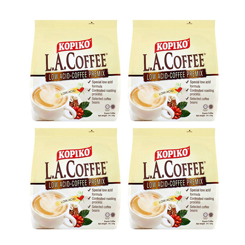Kopiko Low Acid Coffee Premix, 24 Sachets Each - Pack of 4