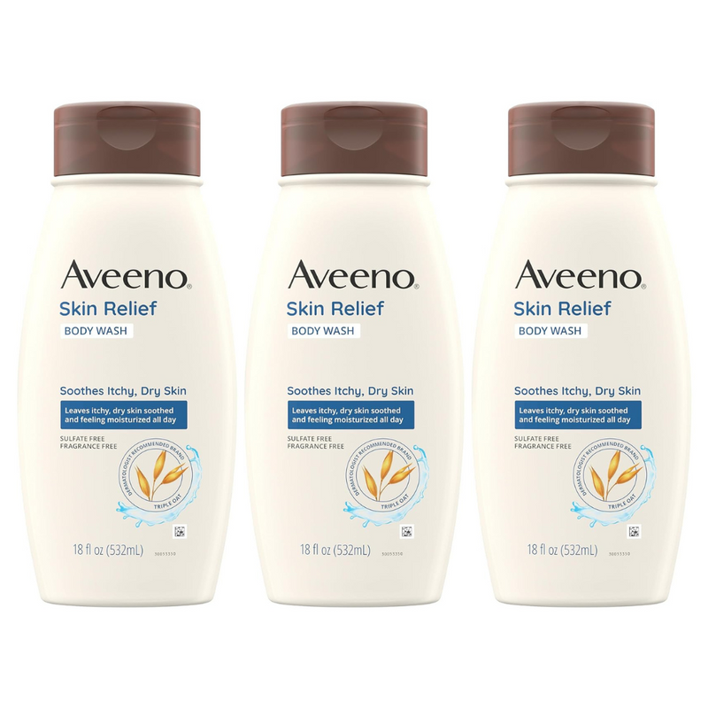Aveeno Skin Relief Body Wash 18oz/532ml -  3 Pack