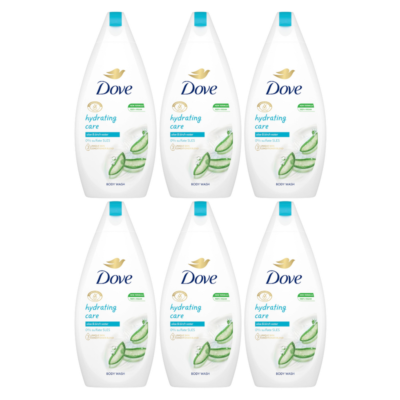 Dove Body Wash Hydrating Care Aloe & Birch Water 450ml  - Pack of 6