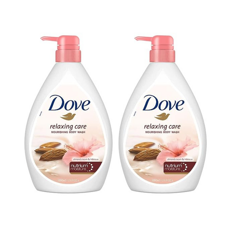 Dove Body Wash Relaxing Care, Almond Cream & Hibiscus 800ml - Pack of 2