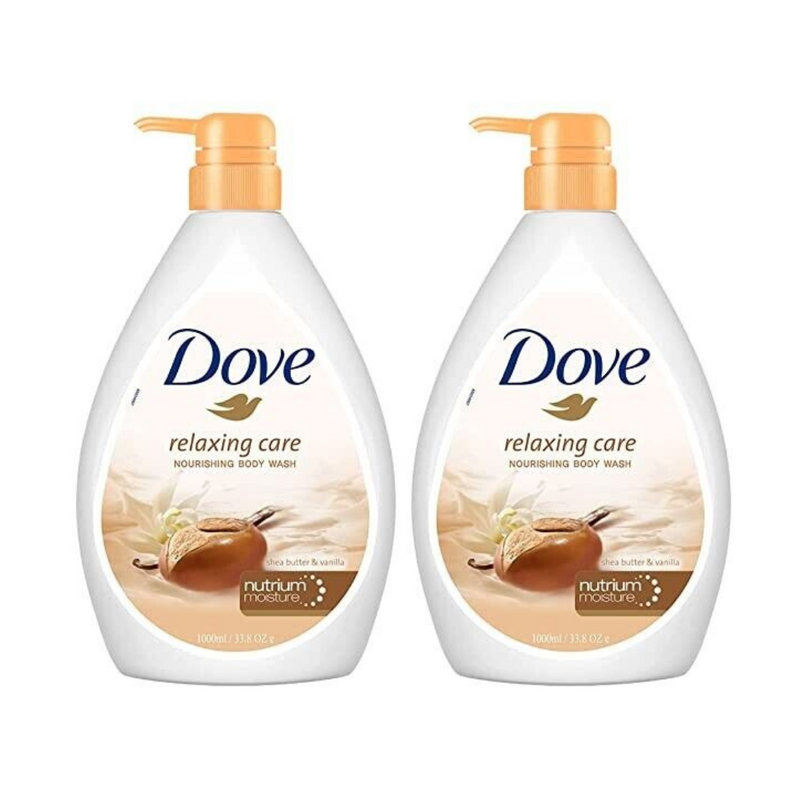 Dove Relaxing Care Nourishing Body Wash Shea Butter & Vanilla 800ml With Pump - Pack of 2