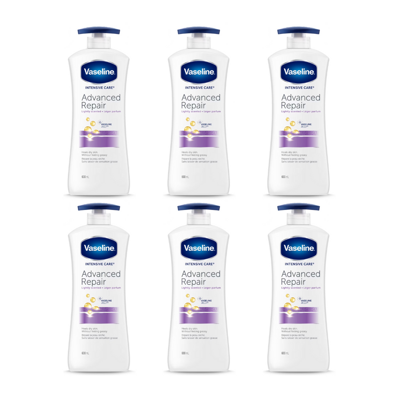 Vaseline Intensive Care Hand and Body Lotion Advanced Repair Lightly Scented 20.3oz Pack of 6