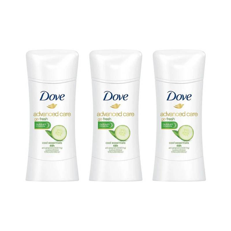 Dove 48h Antiperspirant Advanced Care Stick Deodorant Cool Essentials 74g - 3 Pack