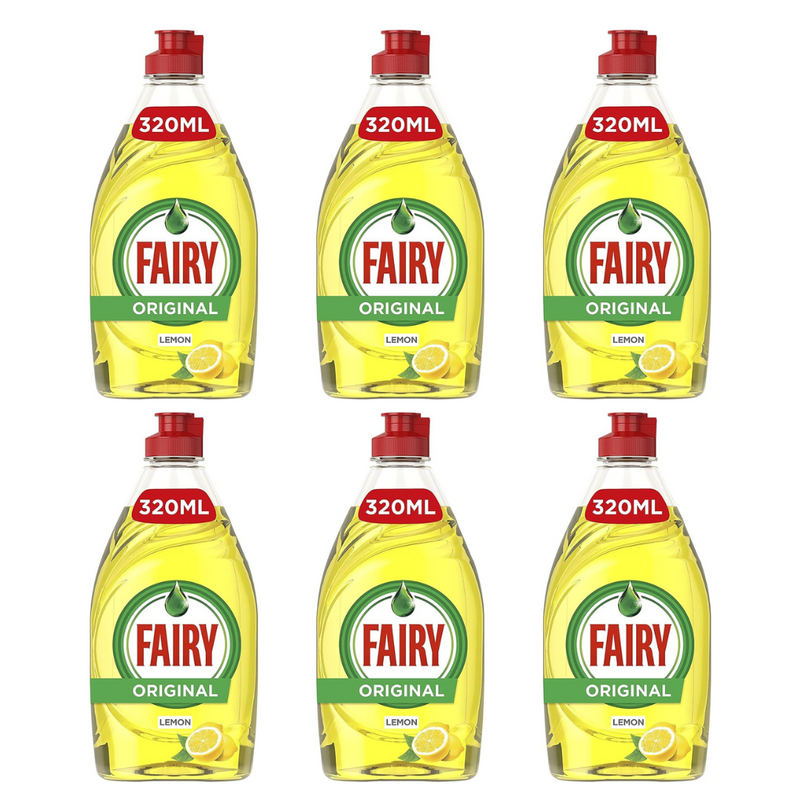 Fairy Original Washing Up Liquid  Lemon 320ml - Pack of 6