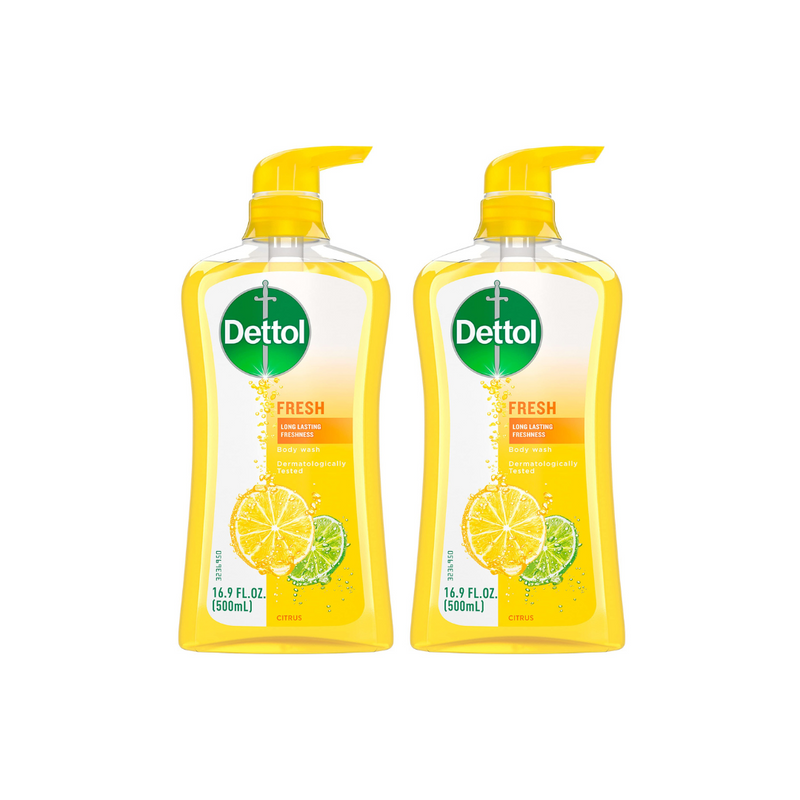 Dettol Fresh Antibacterial Yuzu Citrus Bodywash 625g - Pack of 2