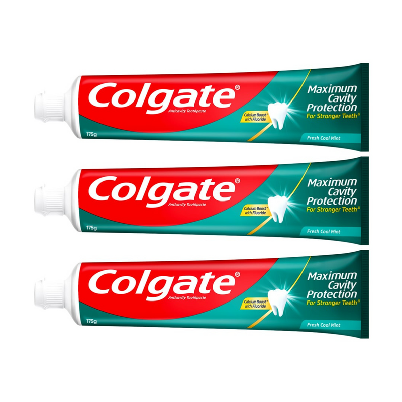 Colgate Maximum Cavity Protection Fresh Cool Mint Toothpaste 180g - Pack of 3